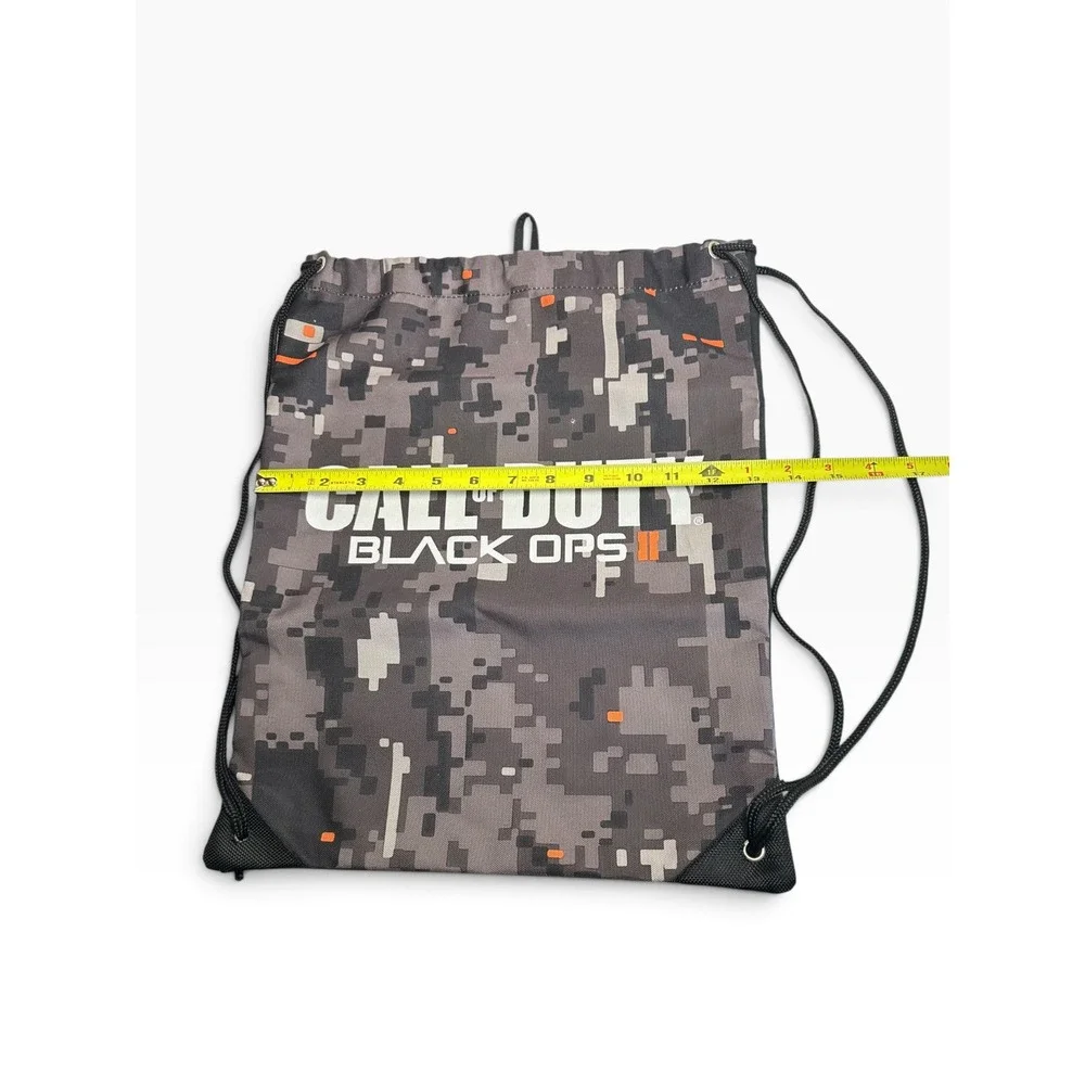 2012 Call of Duty Black Ops II Drawstring Bag Grey Camo Gaming Merch